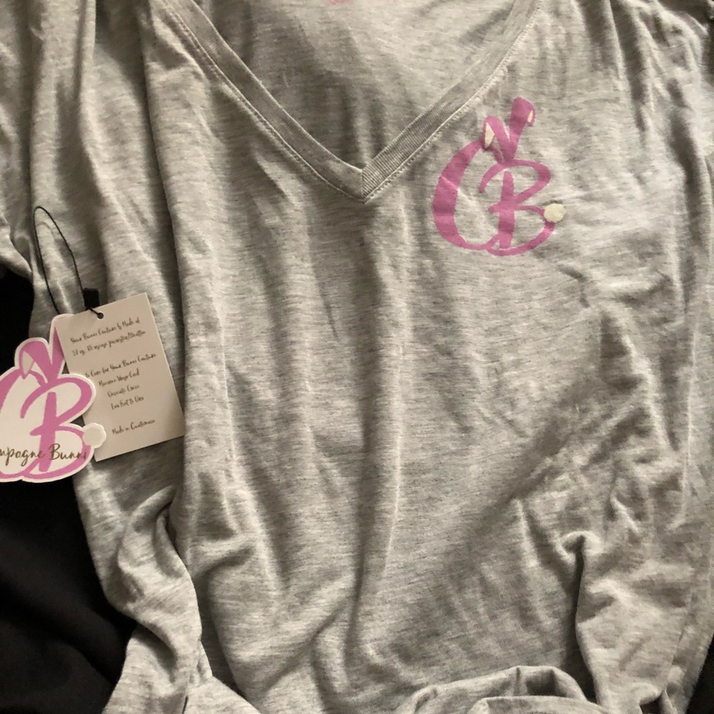 Champagne Bunni  Off-Shoulder Top with Pink Detail